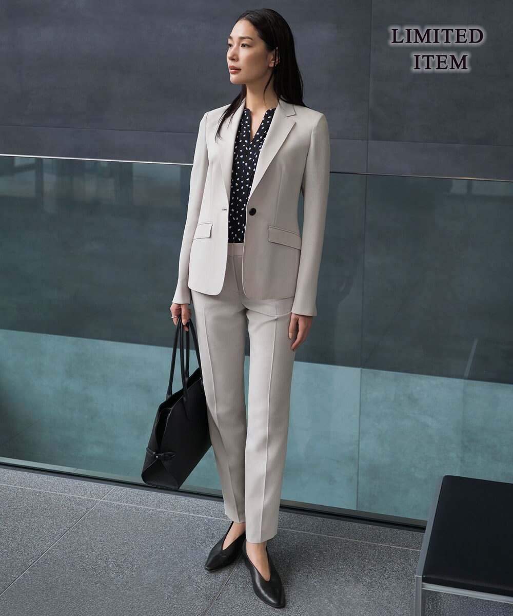 ICB L 【新色追加・WEB限定】BackSatinAmunzen 5分袖キーネックブラウス 