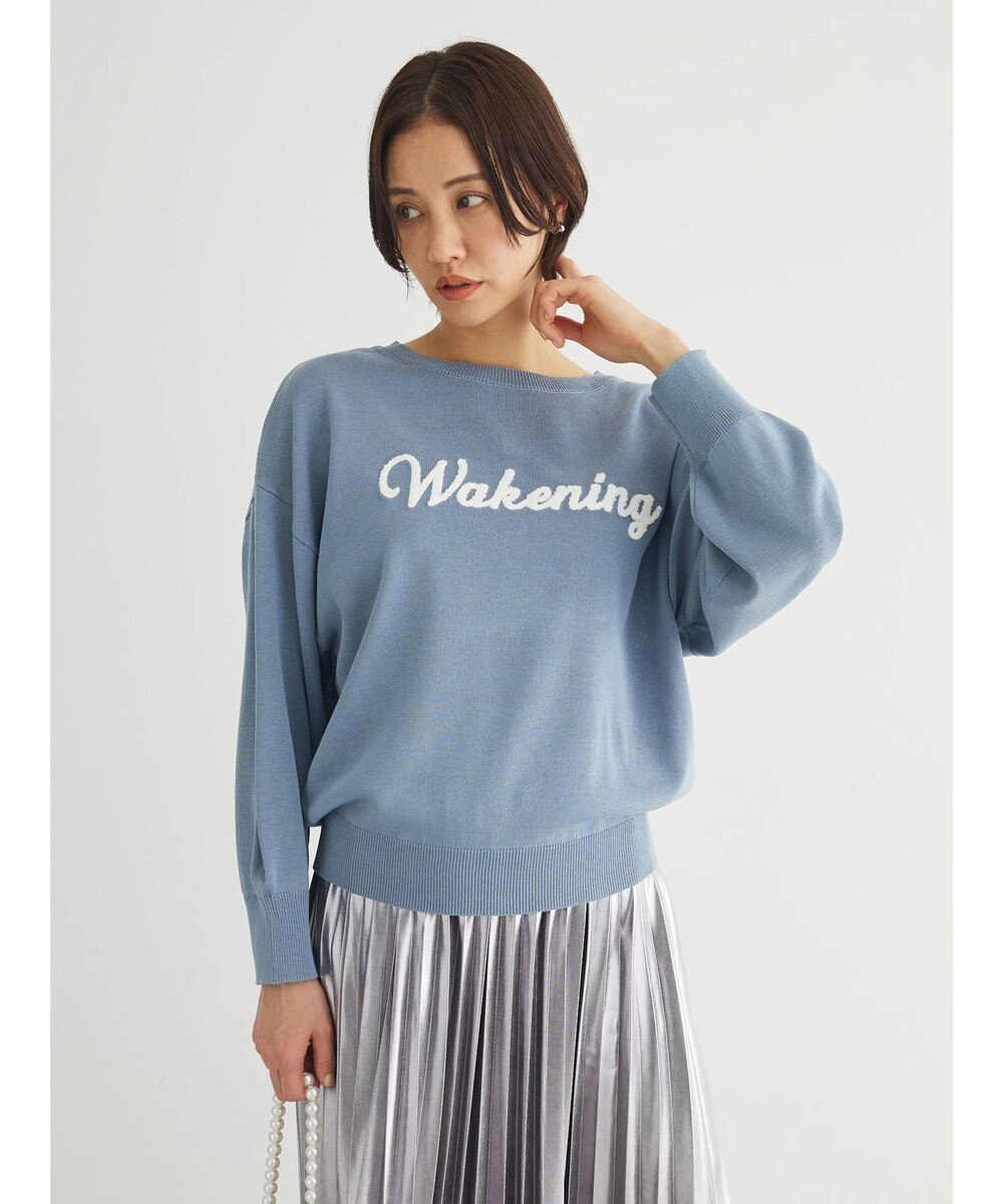 Green Parks さがら刺繍入りニットプルオーバー 