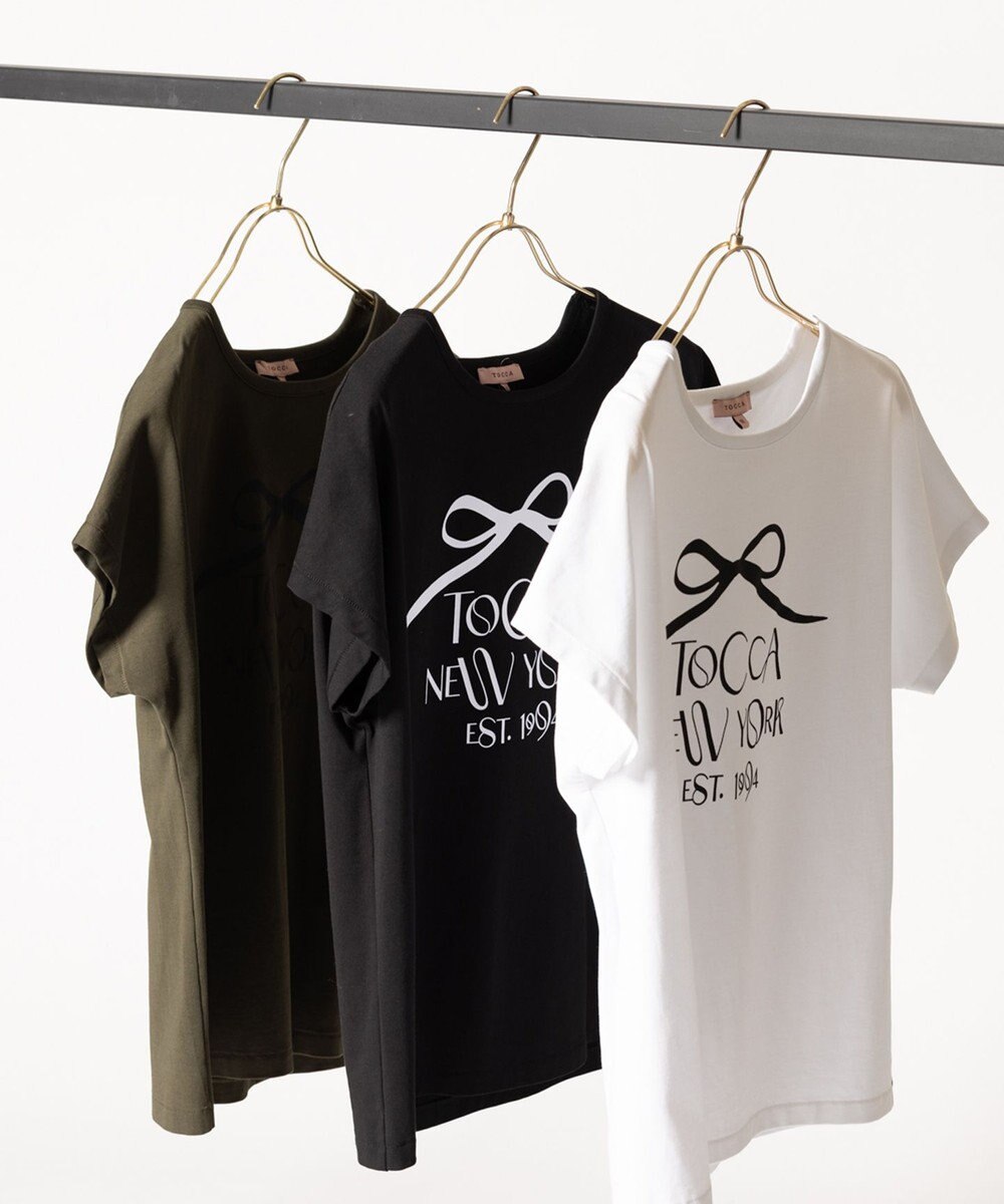 TOCCA 【接触冷感・UV90%以上カット・洗える！】DANCING RIBBON Tシャツ ホワイト系