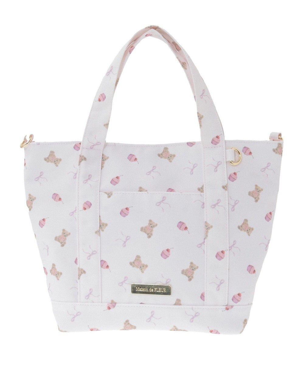 Maison de FLEUR ベア総柄2Wayトートバッグ 