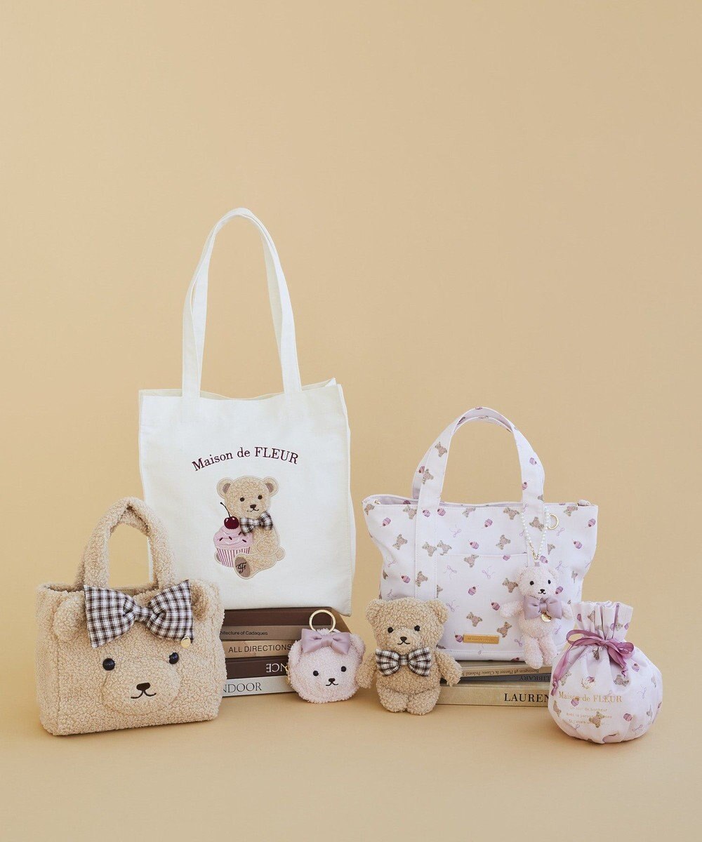 Maison de FLEUR ベア総柄2Wayトートバッグ 