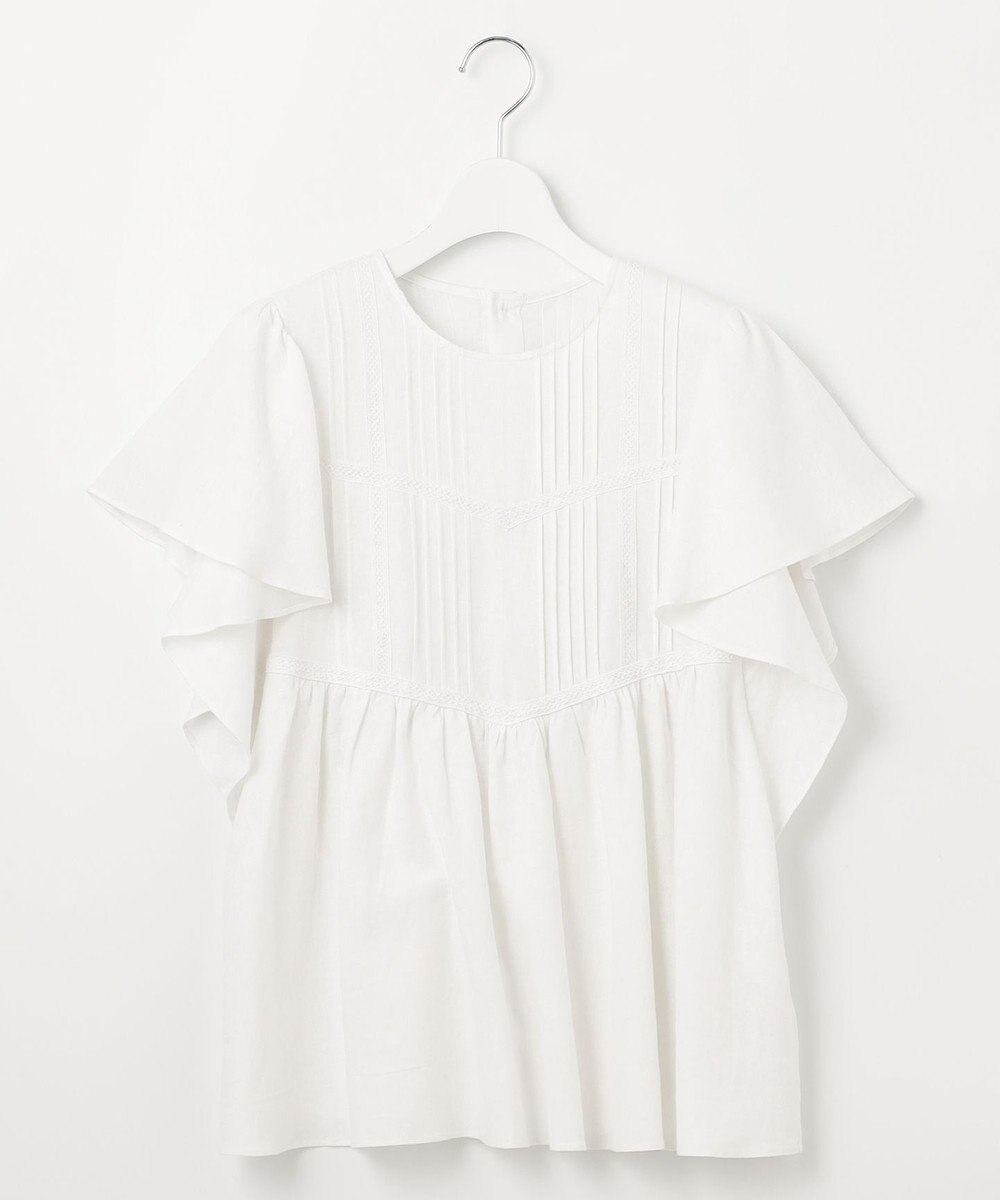 23区 【SLOW/一部店舗限定】ブライトリネン デザイン ブラウス 