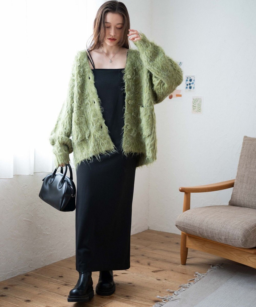 WEGO 【軽量】ブラッシュニットBIGカーディガン 