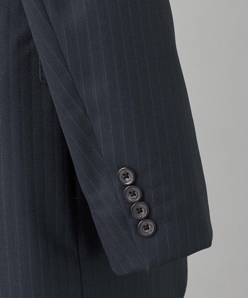 GOTAIRIKU シワになりにくい【御幸毛織/みゆきけおり】DRY SPINNER(ドライスピナー)スーツ（ダークグリーンストライプ） 