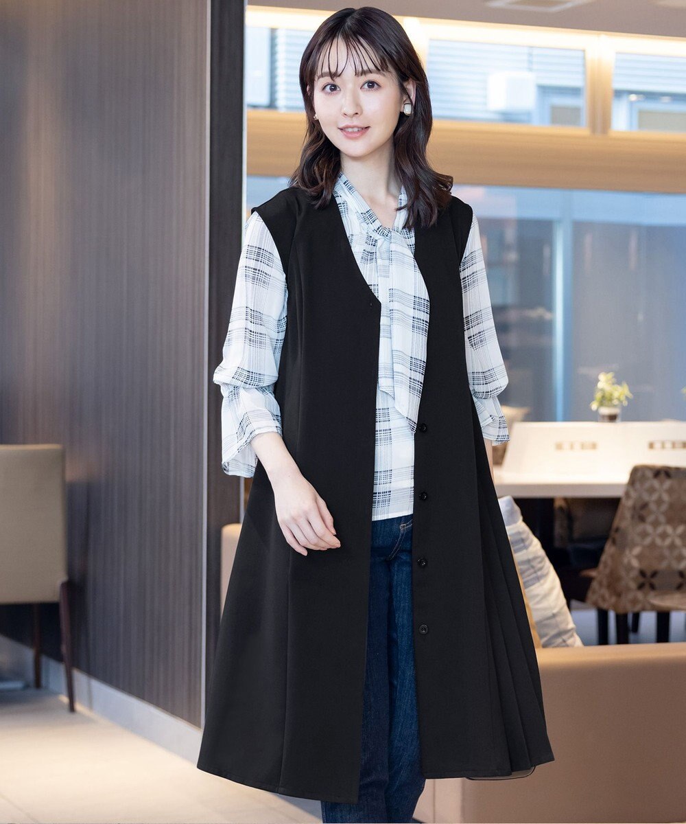 Tiaclasse L 【洗える】ジレワンピース 