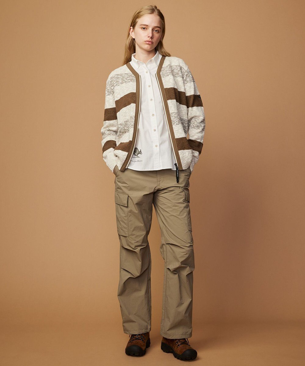 JOSEPH ABBOUD MOUNTAIN 【イタリア糸使用】 コットンスラブボーダー Vネック カーディガン 