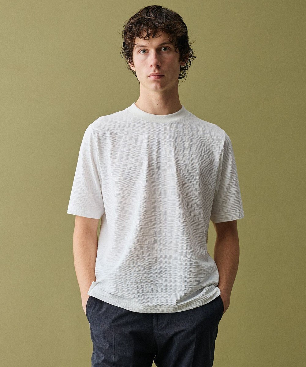 JOSEPH ABBOUD 【【イタリア素材/清涼】】ジャージーサッカー Tシャツ 