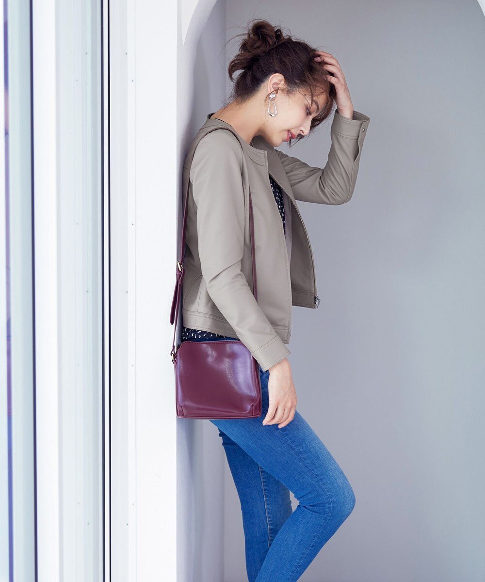 Tiaclasse L 【本革】ノーカラーシープレザージャケット 