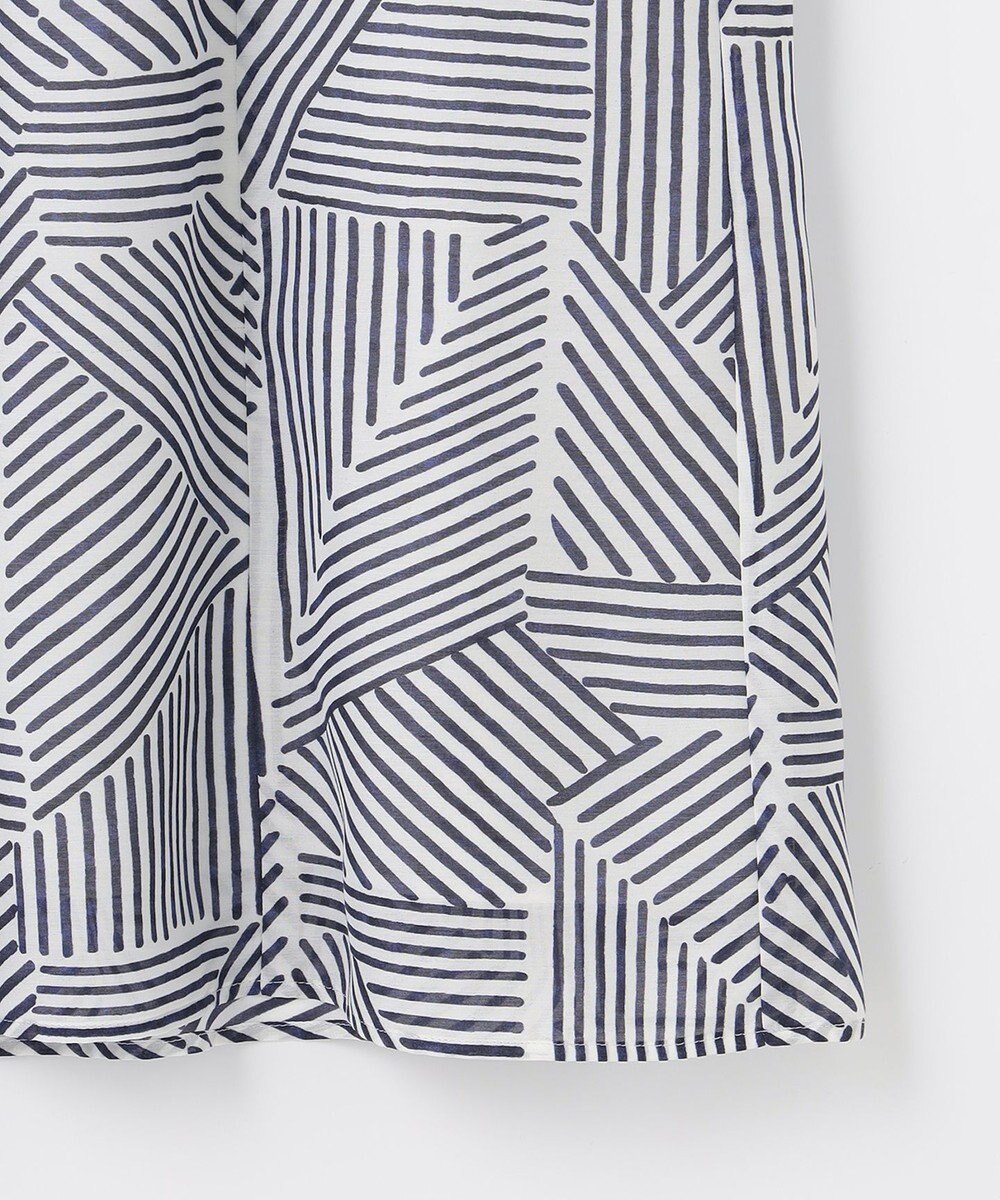 自由区 【洗える・XSサイズあり】モザイクラインプリント ワンピース 