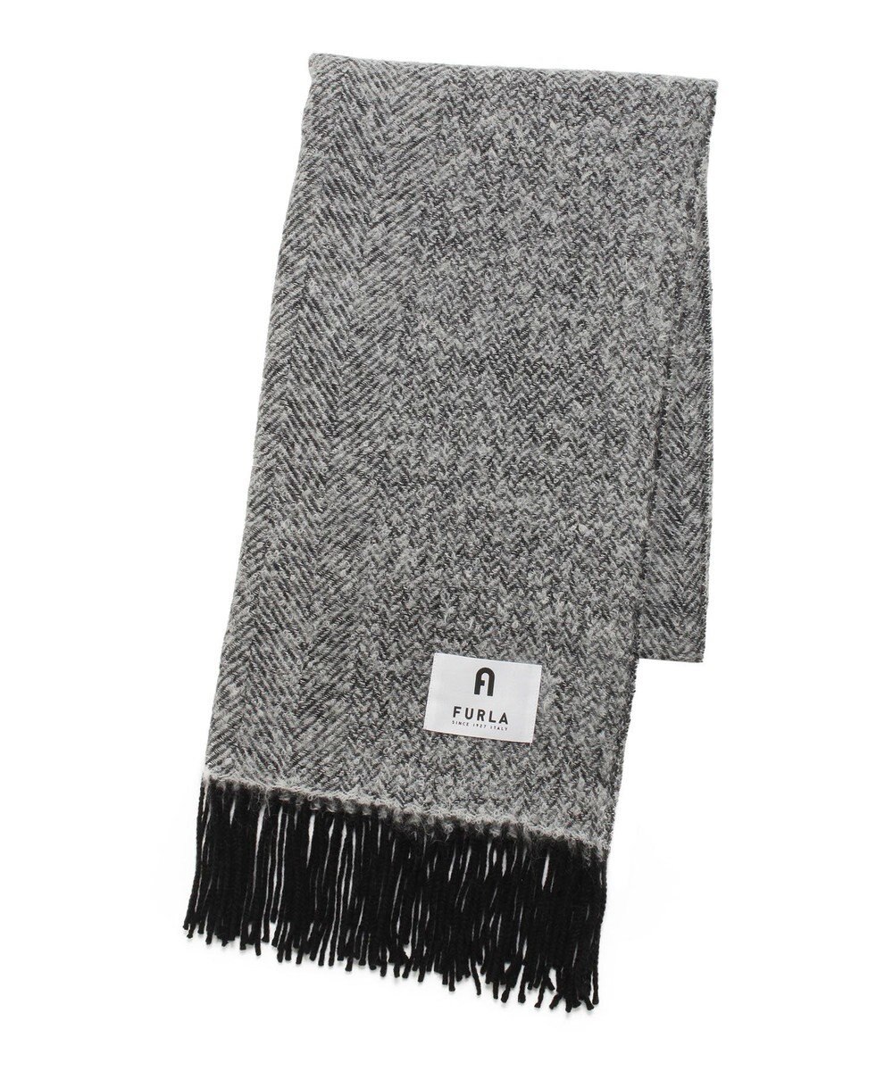 MOONBAT 【日本製】FURLA アルパカ混ヘリンボーンマフラー／幅50cm 