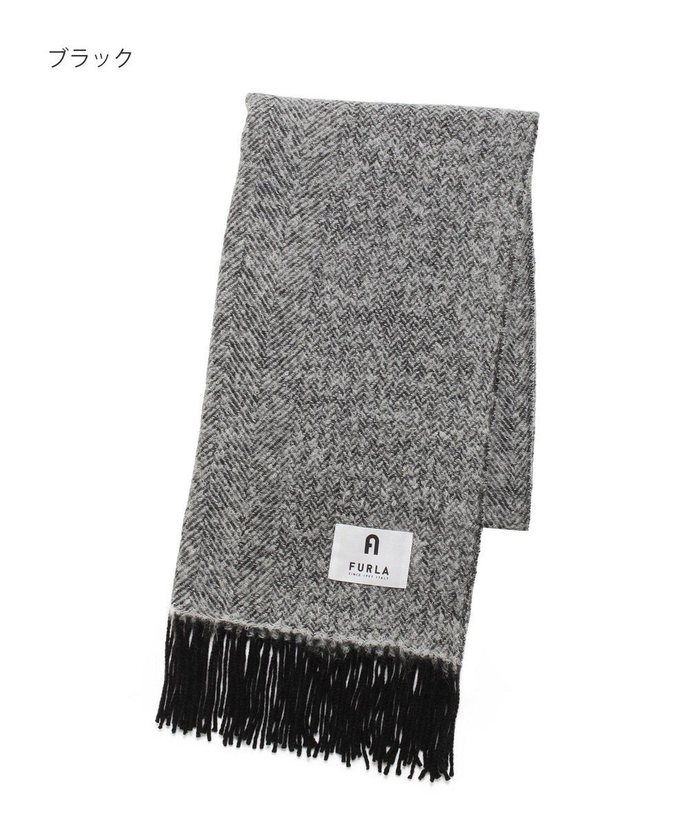 MOONBAT 【日本製】FURLA アルパカ混ヘリンボーンマフラー／幅50cm 