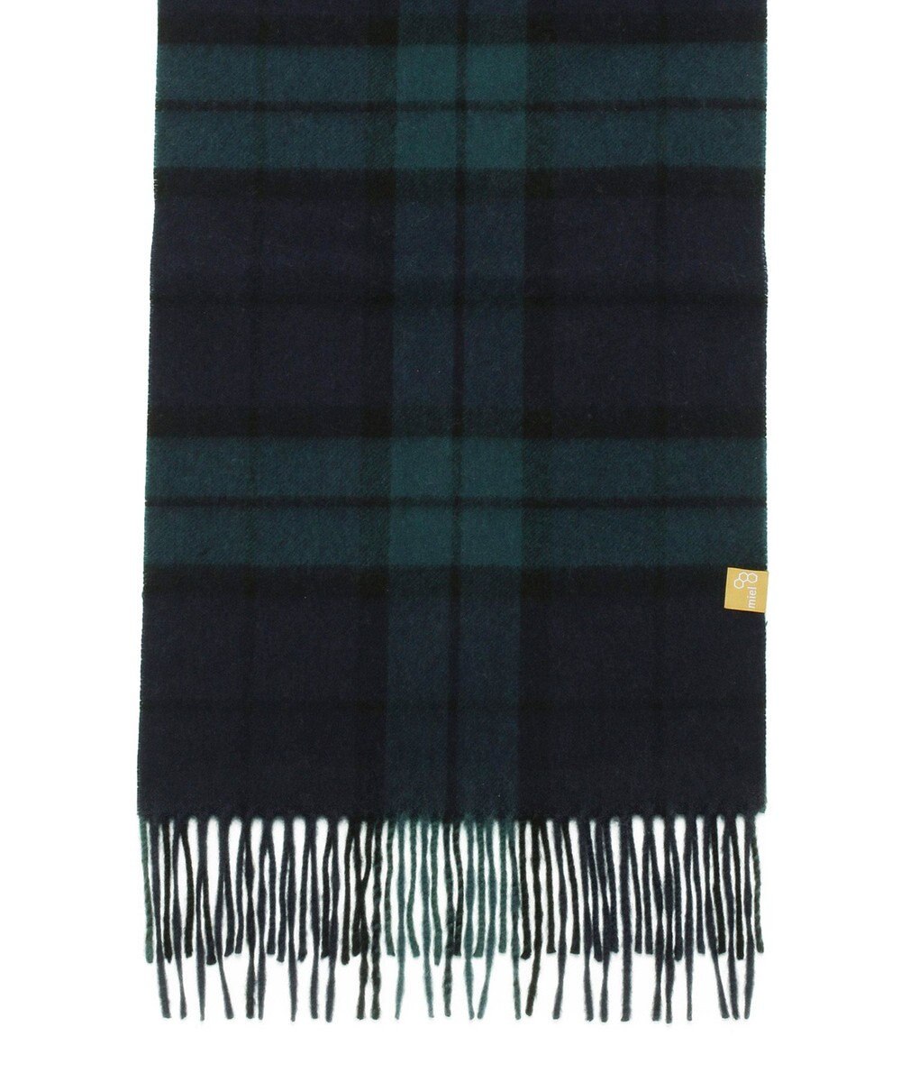 MOONBAT WEB限定【洗える】ミエル (miel) カシミヤ100％ チェックマフラー 