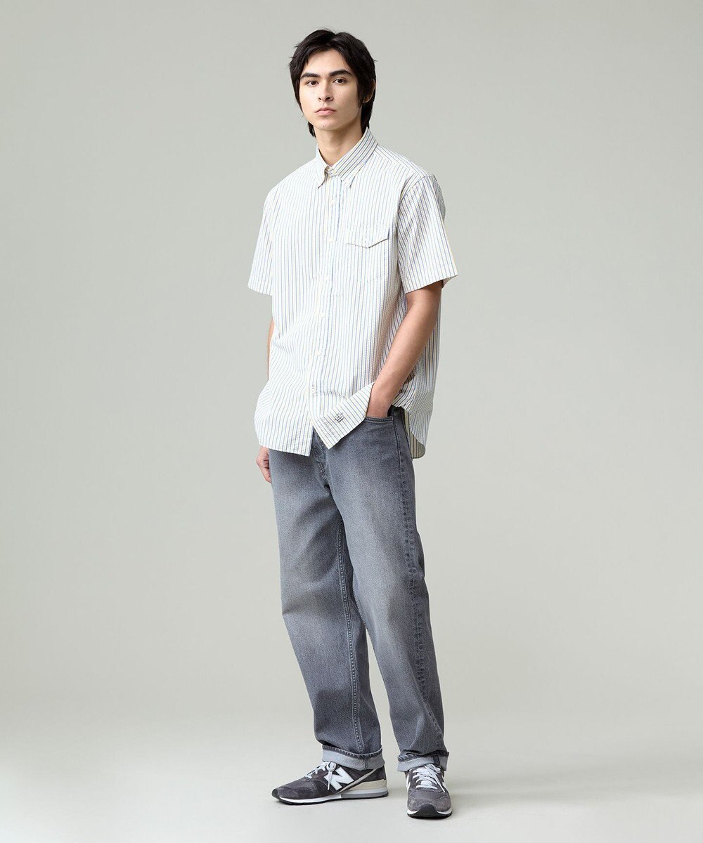 J.PRESS MEN 風が通るシアサッカーの清涼感【吸水速乾 / 高通気性】【クールマックス】サッカーストライプ シャツ / B.D. 