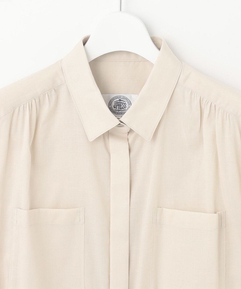 J.PRESS LADIES 【洗える】キュームコアソフトローン シャツ ブラウス 