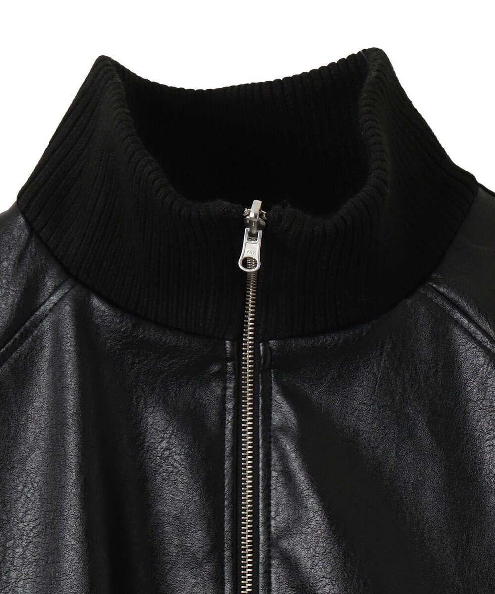 WEGO ヴィンテージライクFレザーRVブルゾン 