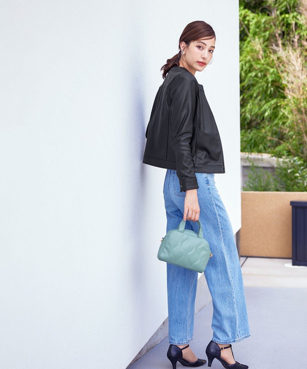 Tiaclasse L 【本革】ノーカラーシープレザージャケット 