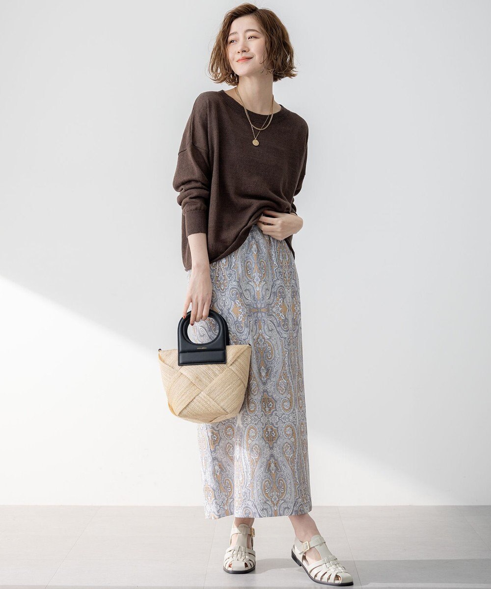 23区 【洗える】ピュアリネン ワイド ニット 