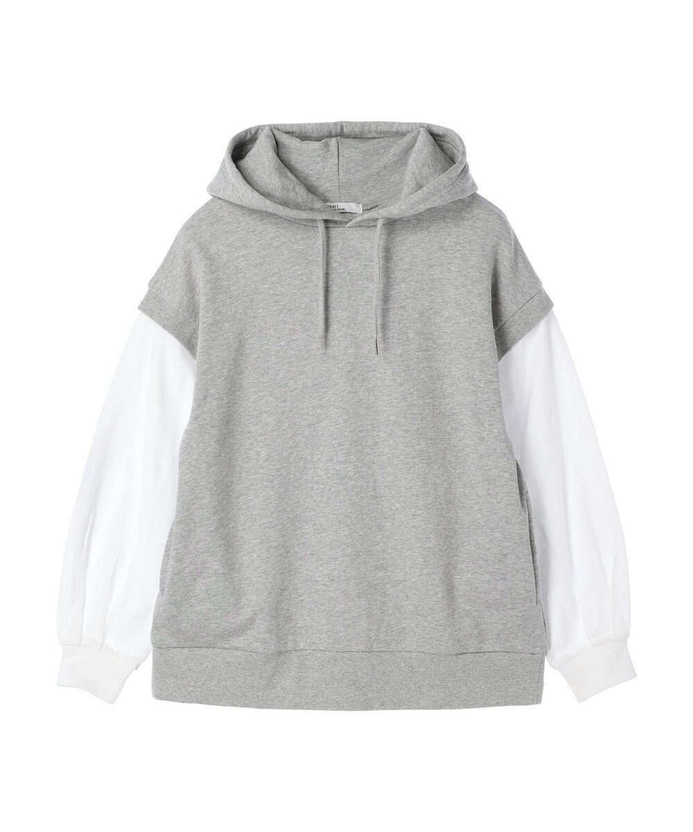 CRAFT STANDARD BOUTIQUE 裏毛袖レイヤード風パーカー 
