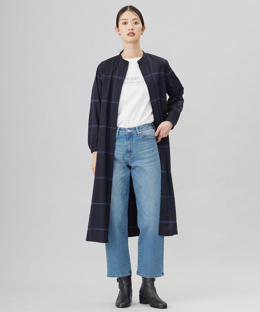 J.PRESS LADIES S 【洗える】BASIC STRETCH DENIM ボーイフィット パンツ 