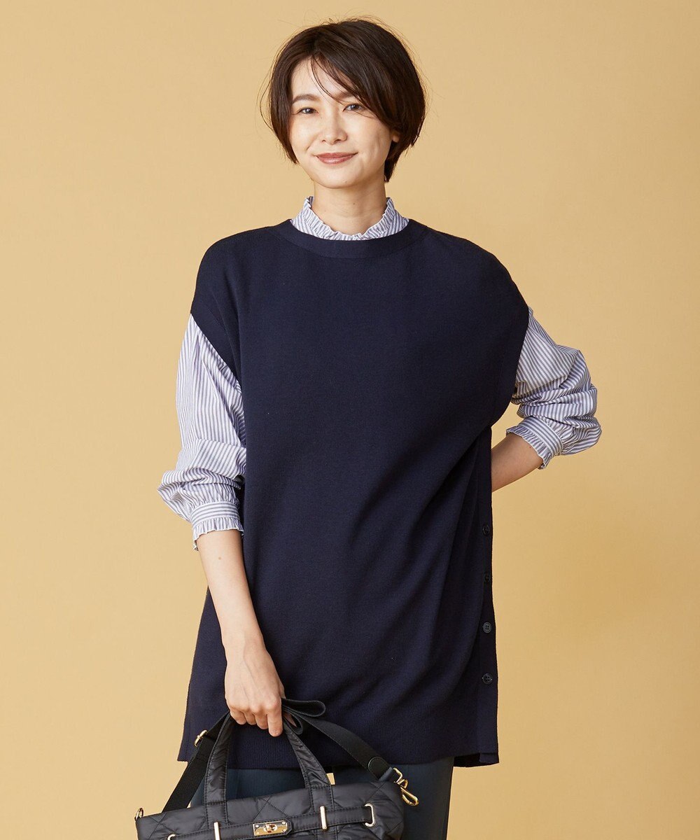 J.PRESS LADIES S 【洗える】FLORA ニットベスト 