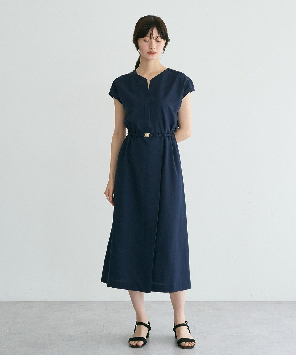 YECCA VECCA リネンライクスキッパーワンピース 