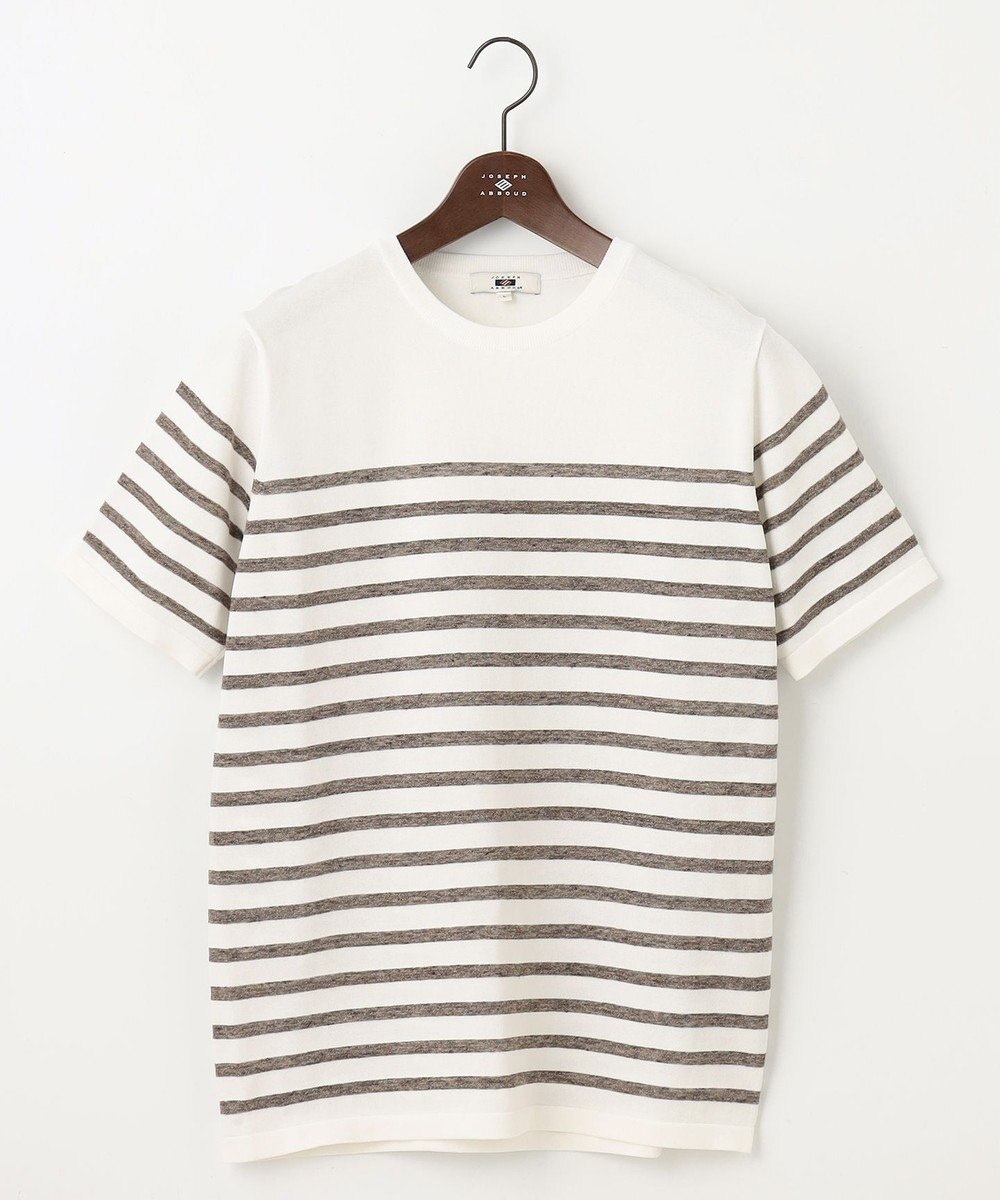 JOSEPH ABBOUD 【清涼感/ストレッチ/洗える】クールスキン ボーダーT ニット 