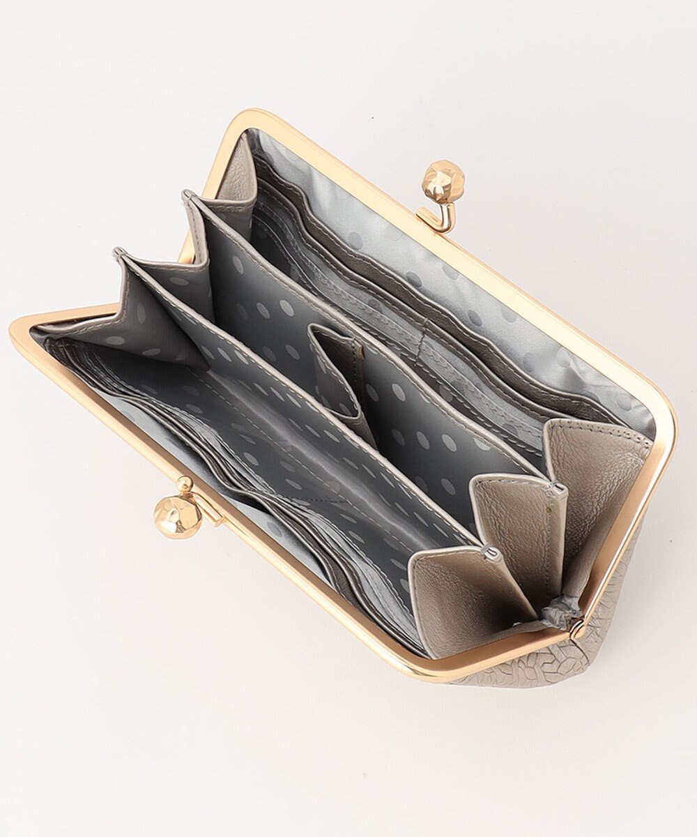 UNBILLION perche 抗菌レザー型押しがま口長財布 