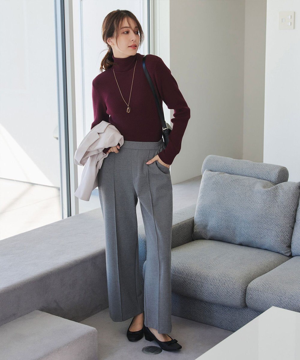 Tiaclasse L 【新色追加・洗える】リブタートルニット 