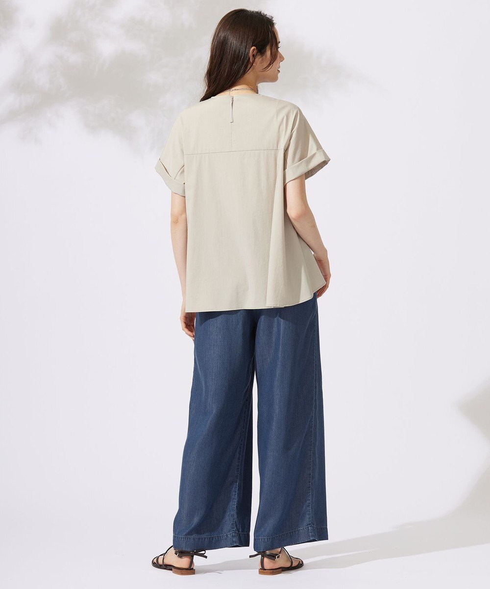 自由区 L 【カタログ掲載・洗える】テンセルデニムワイド パンツ 