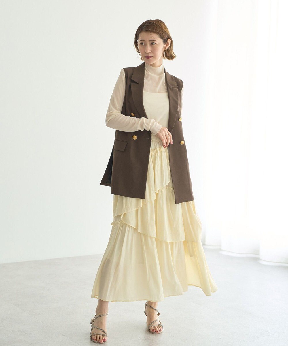 YECCA VECCA アシンメトリーラッフルスカート 