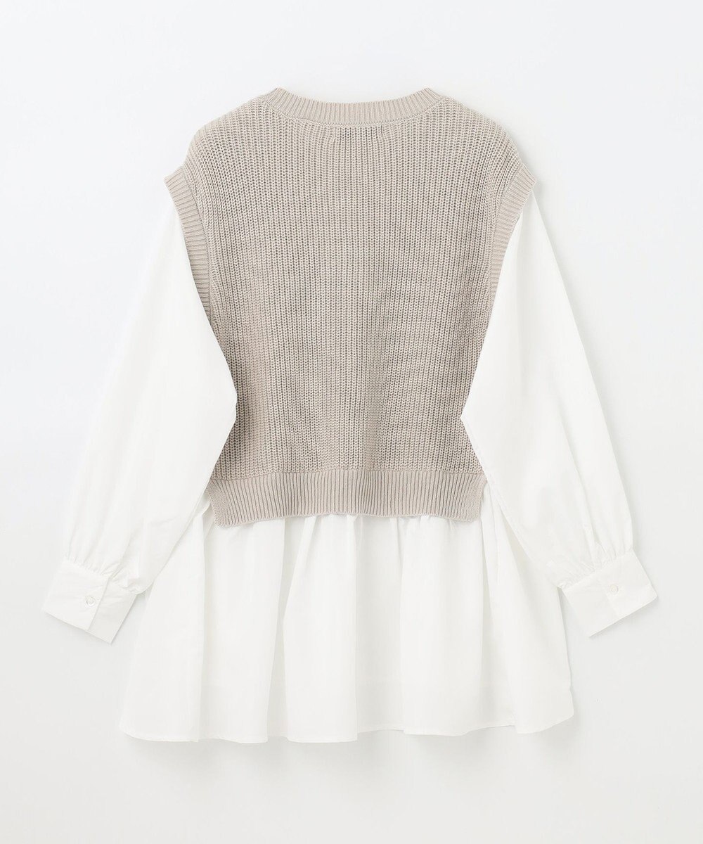 ANY 【洗濯機可・前後差あり】レイヤードブラウスニット 