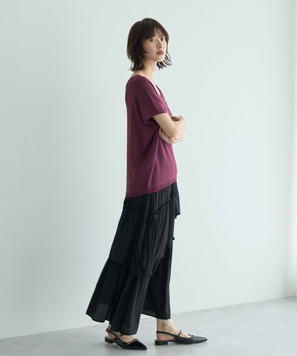 YECCA VECCA アシンメトリーラッフルスカート 