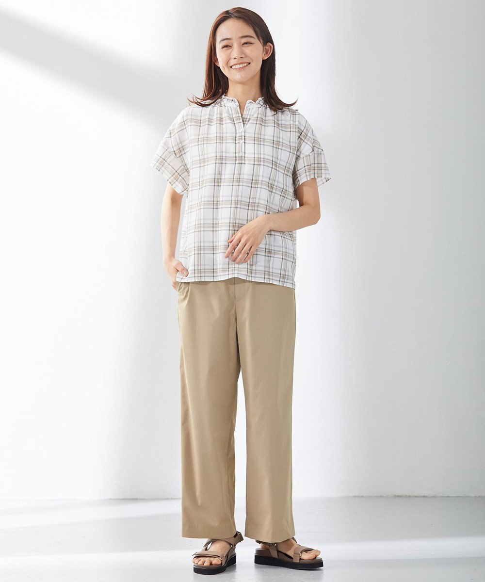 J.PRESS LADIES シアーストライプチェック カットソー 