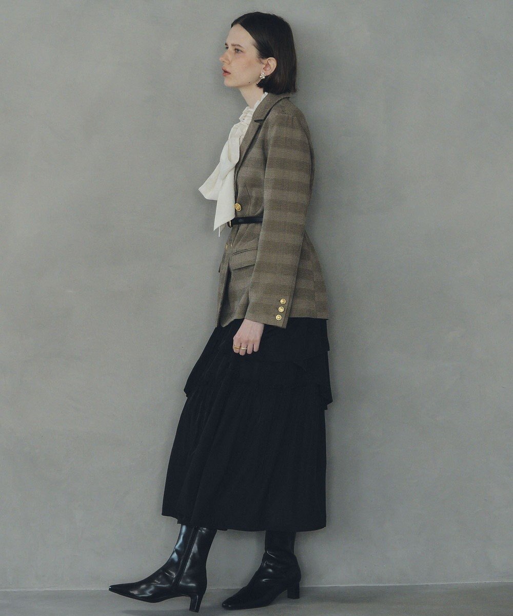 YECCA VECCA アシンメトリーラッフルスカート 