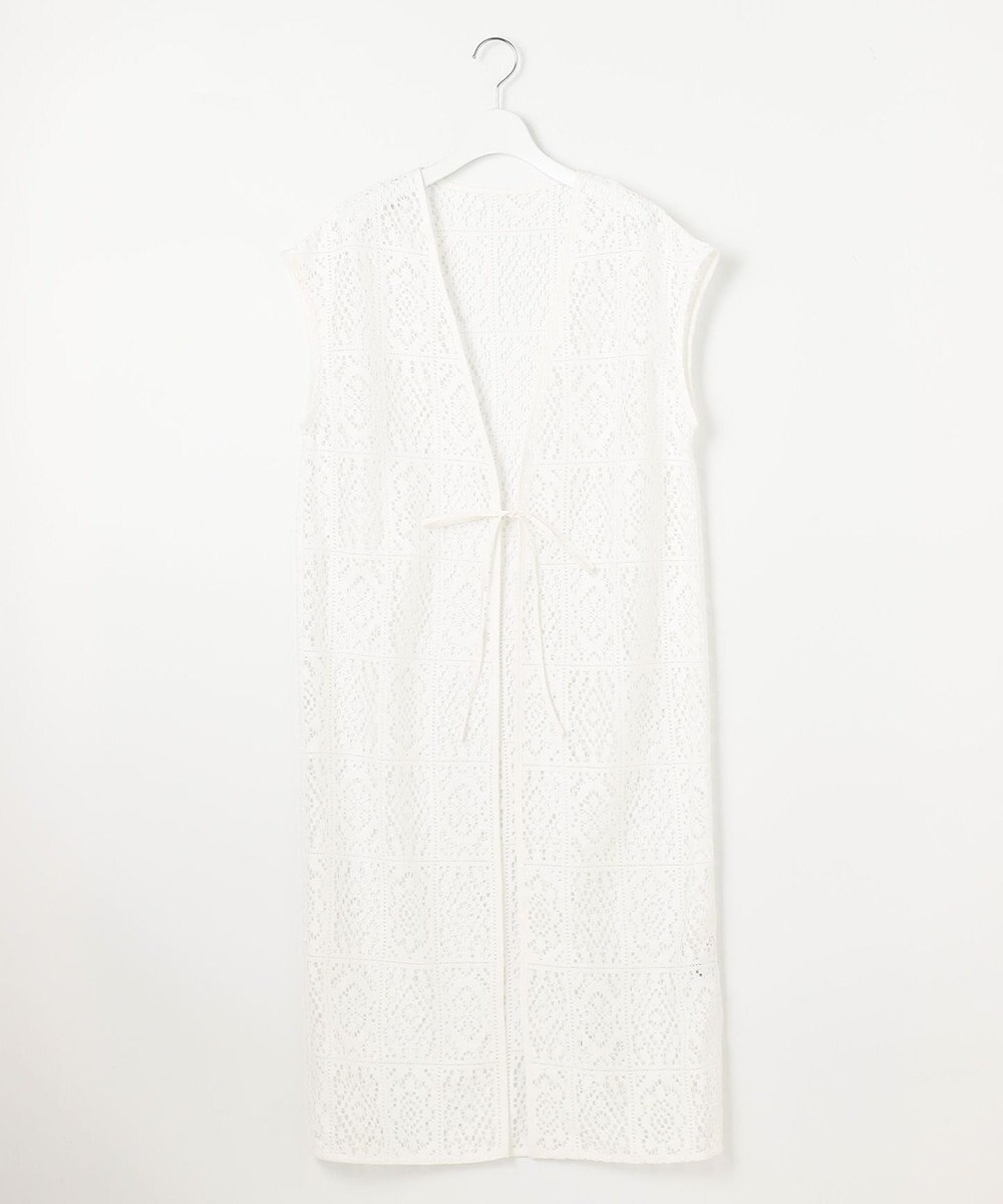 Feroux 【洗える】ヴィンテージレースロング ジレ 