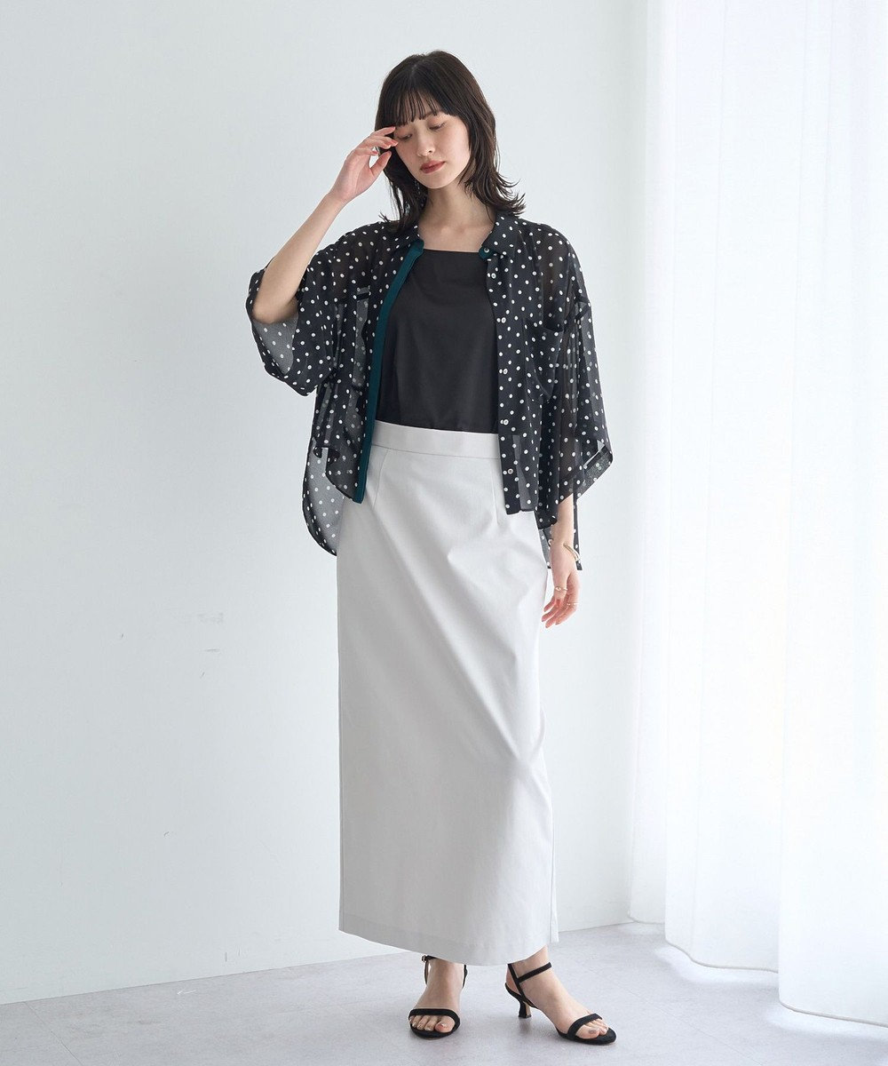 YECCA VECCA 【2点SET】キャミ付きシアードットシャツ 