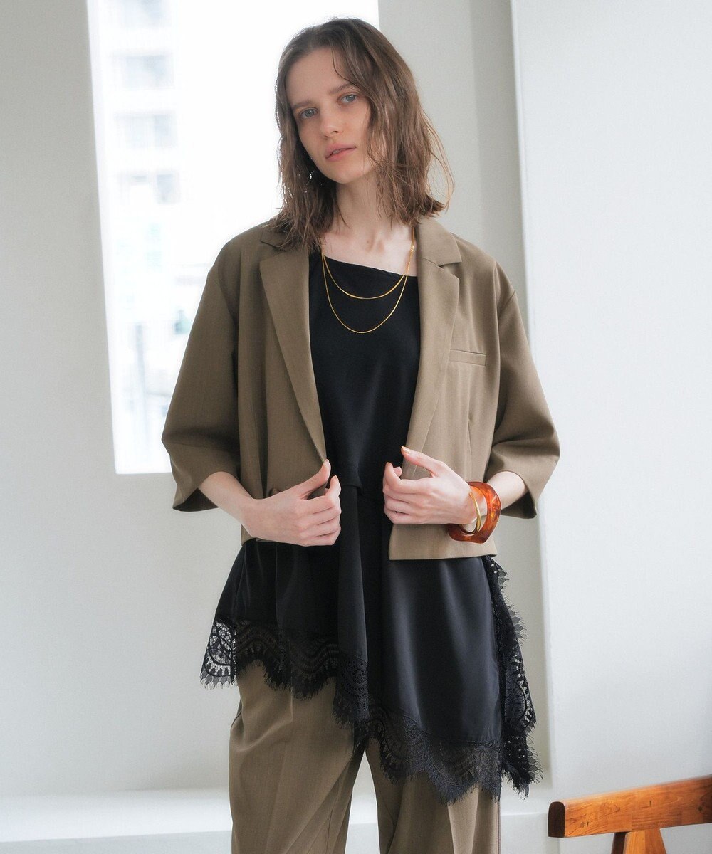 YECCA VECCA ハーフスリーブクロップドジャケット 