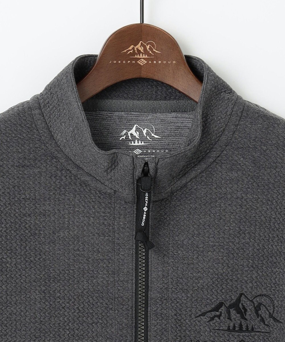 JOSEPH ABBOUD MOUNTAIN 【ソフト/吸水速乾/ライナードッキング対応】メランジバック メッシュ ジップ カットソー 