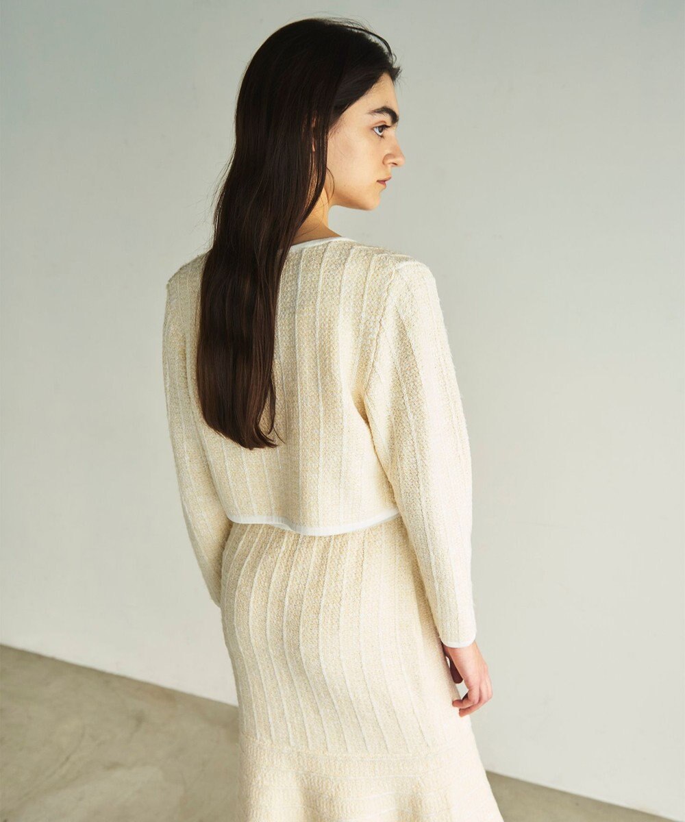 GRACE CONTINENTAL ツイードショートニットカーディガン 