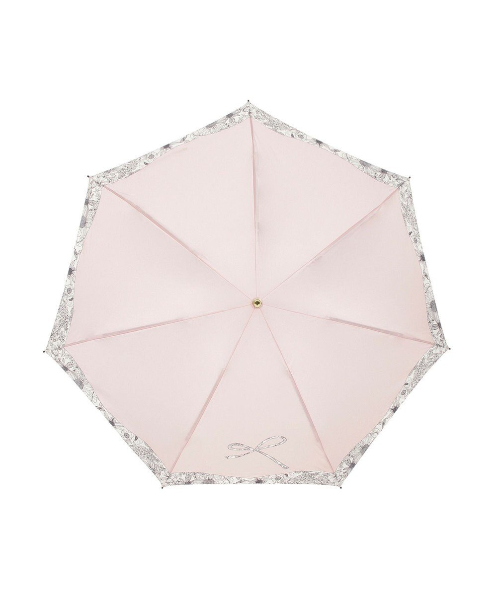 MOONBAT 【簡単開閉】ランバン オン ブルー (LANVIN en Bleu) リボン 花柄 折りたたみ傘 サテンプリント 