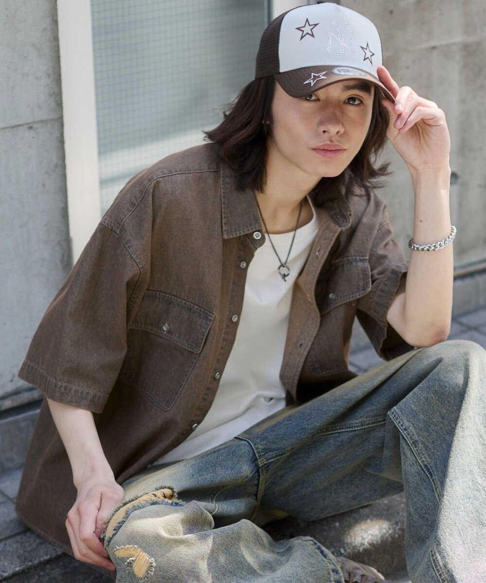 WEGO 【ユニセックス着用ITEM/MLサイズ展開】カラーデニムシャツ（SS） 