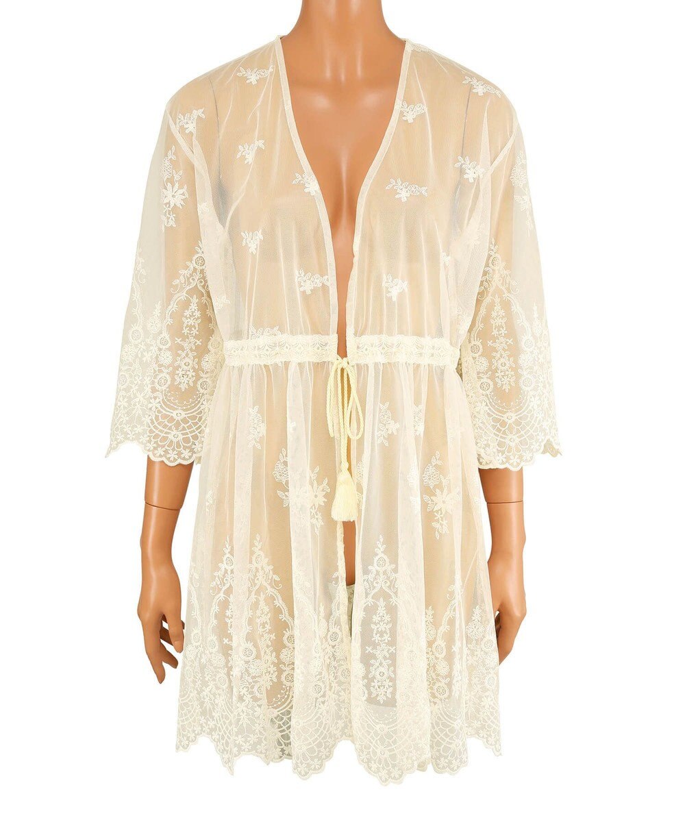 San-ai Resort（三愛水着楽園） パネルレース羽織り　F　【San-ai Resort（サンアイリゾート）】 