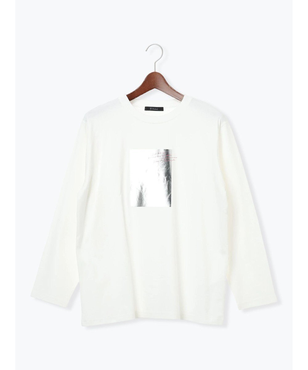 Te chichi 箔プリントロングTシャツ 