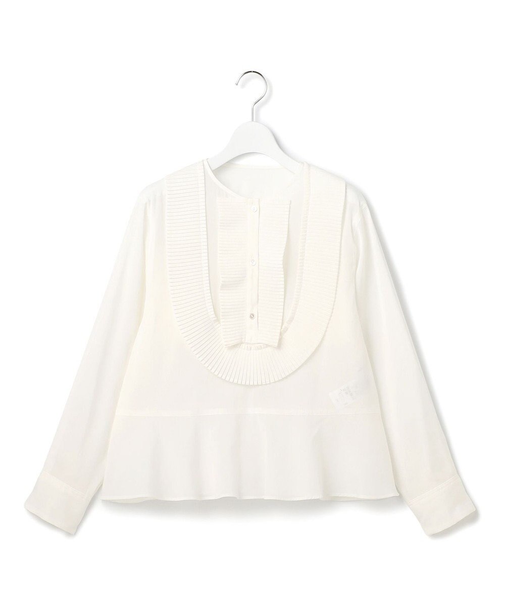 23区 【GOLD LABEL】トリアセテートオーガンジー プリーツブラウス 