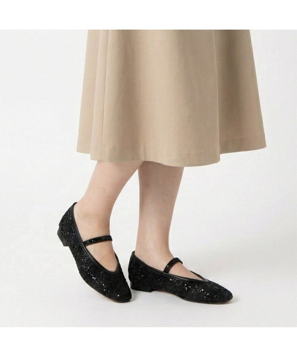 MODE ET JACOMO <MODE ET JACOMO>ストラップチュールフラットパンプス 