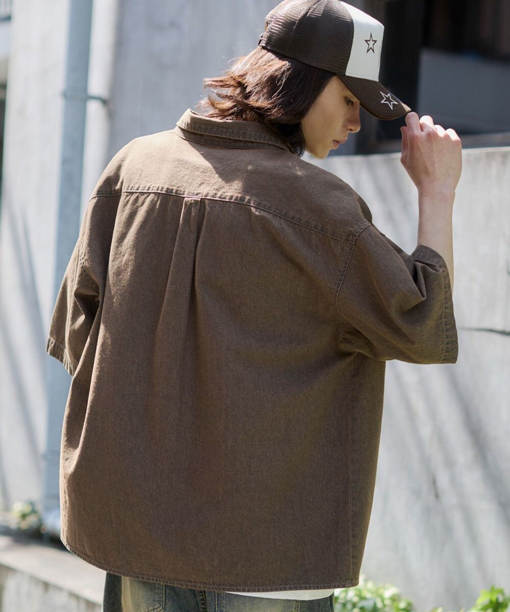 WEGO 【ユニセックス着用ITEM/MLサイズ展開】カラーデニムシャツ（SS） 