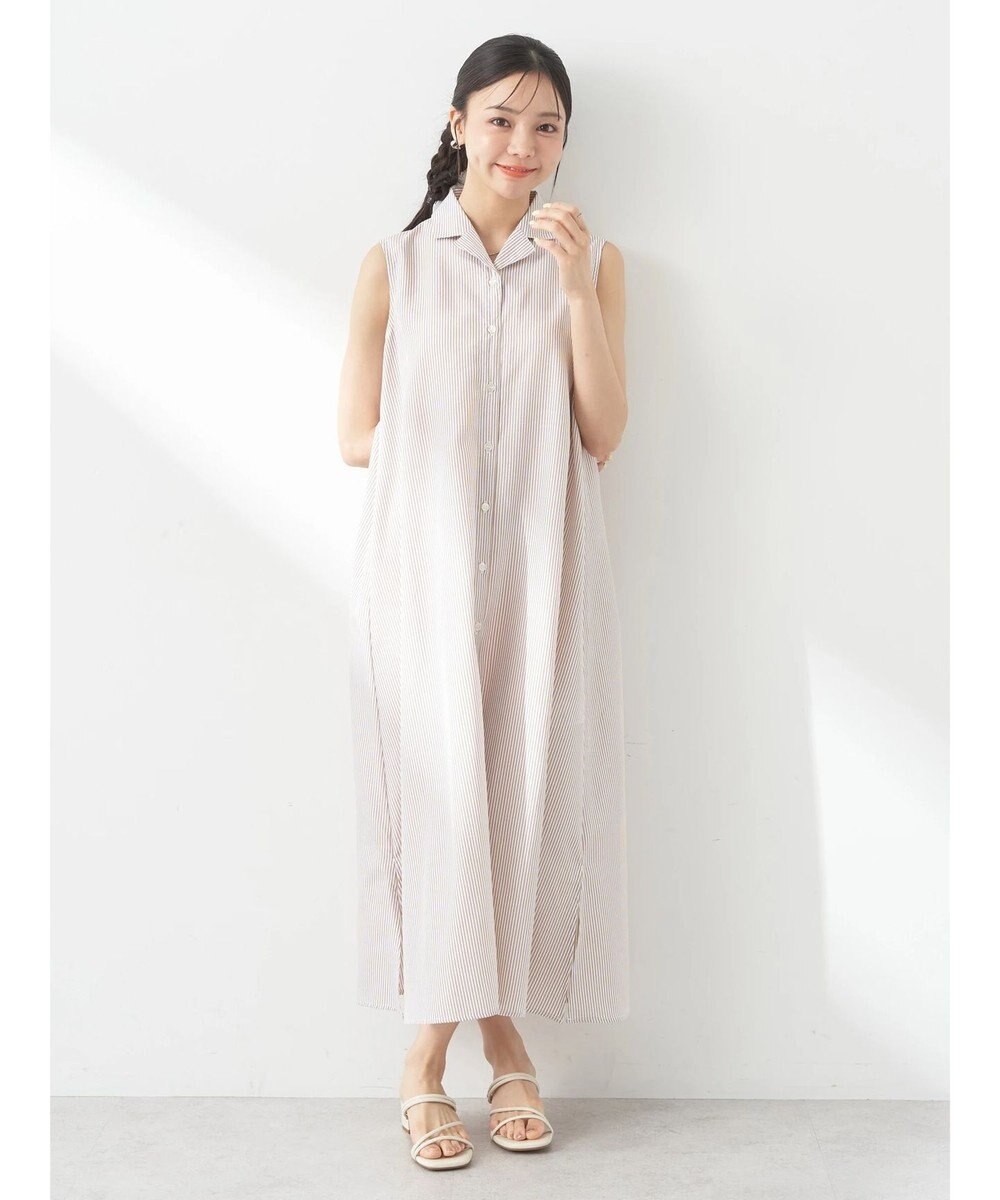 earth music&ecology ＳＥＴ２点シャーリングビスチェ×シャツワンピース 