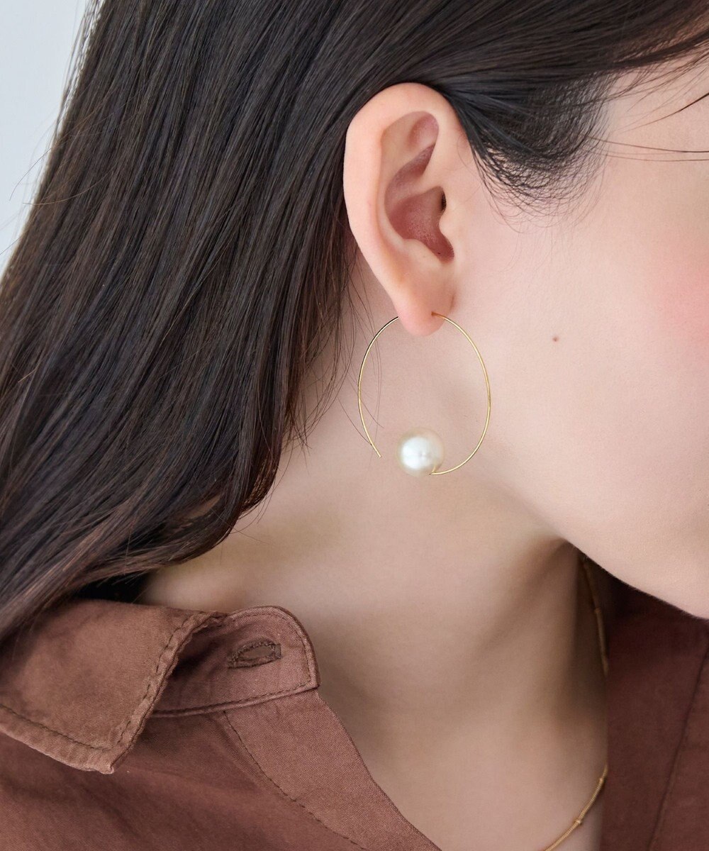 Phoebe 〈金属アレルギー対応〉ビッグサークルパールピアス/ニッケルフリー/大ぶり/存在感◎/主役級 