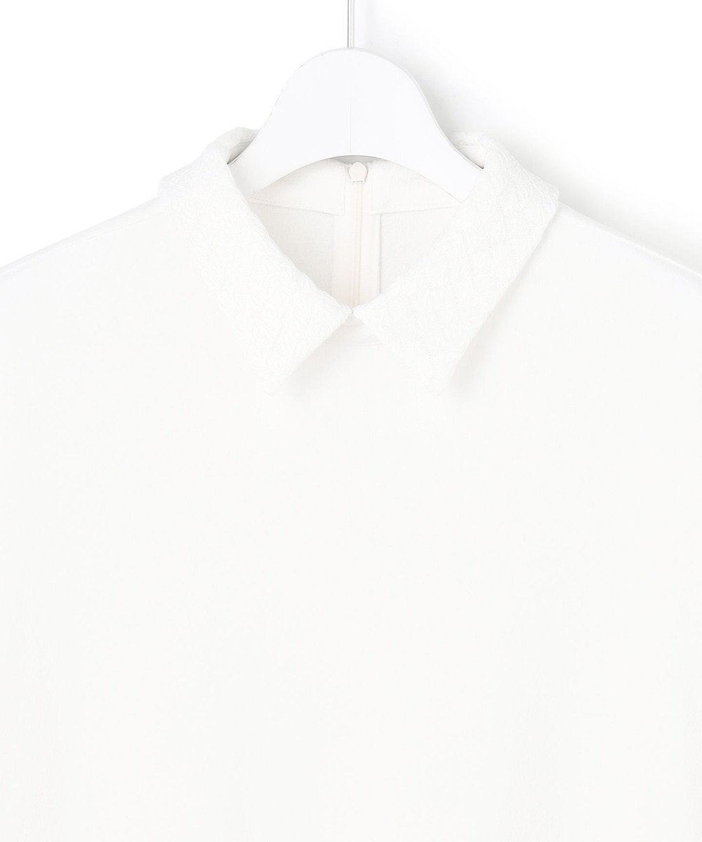 ICB 【先行予約・WEB限定カラーあり】マラボーテライトジョーゼット 半袖ボウタイ付きシャツカラートップス 