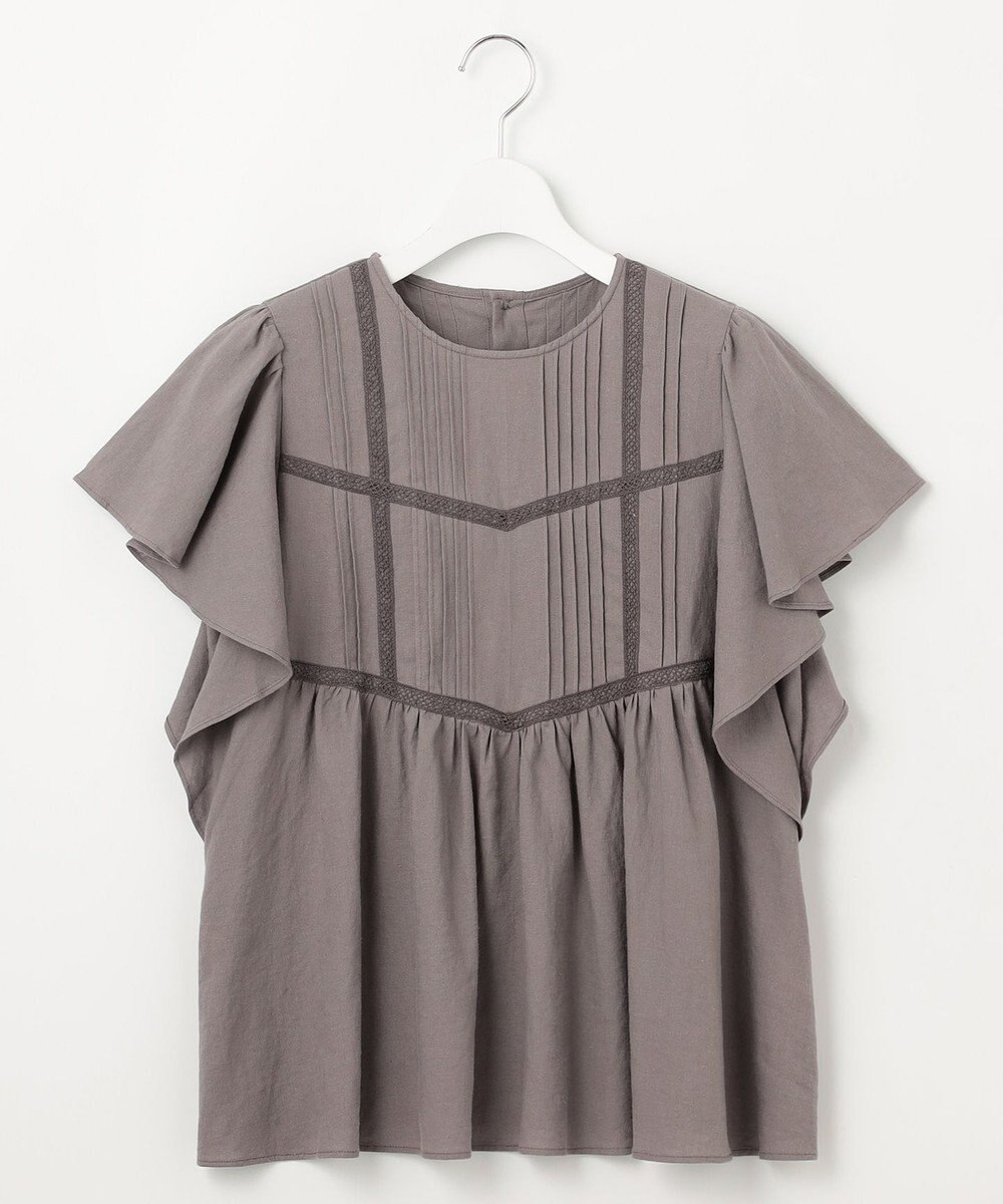 23区 【SLOW/一部店舗限定】ブライトリネン デザイン ブラウス 